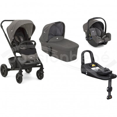 PACK POUSSETTE JOIE CHROME FOGGY GREY I-SIZE + BASE POUR SIÈGE