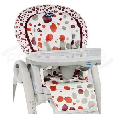 CHICCO HOUSSE POUR CHAISE HAUTE POLLY PROGRES 5 CHERRY EN PROMOTION