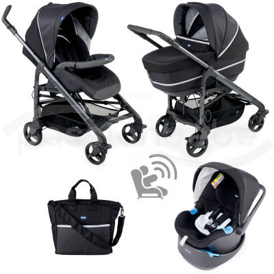 CHICCO TRIO POUSSETTE COMBINÉE 3 EN 1 LOVE UP BEBECARE PURE BLACK EN  PROMOTION