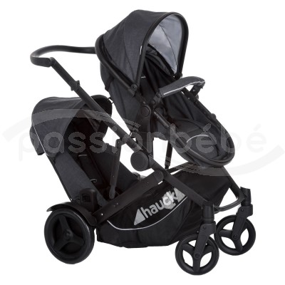 POUSSETTE JUMELLE HAUCK DUETT 3 NOIR EN PROMOTION