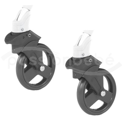 ENSEMBLE DE ROUE AVANT CHICCO POUR POUSSETTE LITEWAY GRIS FONC EN