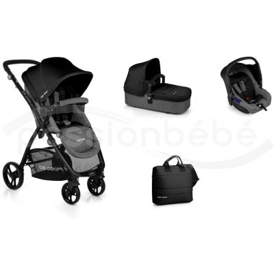 POUSSETTE 3 EN 1 BE COOL SLIDE 3 TOP BE SOLID BLACK EN PROMOTION