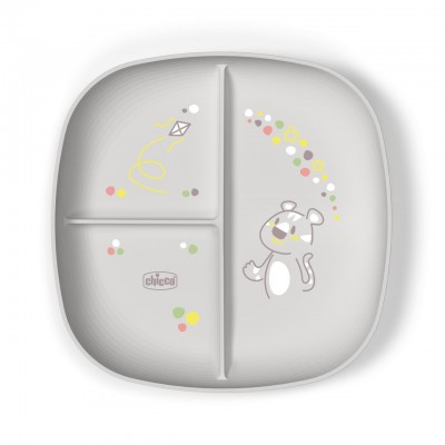 Assiette &agrave; Compartiments Chicco 12m+ Gris