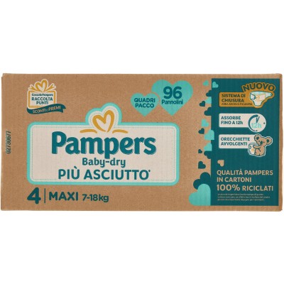Couches Pampers Baby Dry Maxi 7-18 Kg Taille 4 (100pcs)