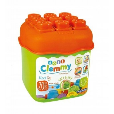 Mattoncini Morbidi Clementoni Clemmy Secchiello 20 Pz Arancione Verde