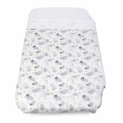 Set Lenzuola Superiore e Inferiore con Angoli Chicco Next 2 Me Forever Grey Sheep 2pz