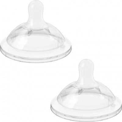 Chicco Tétine Silicone Natural Feeling Flux Variable Bout Droit X 2 4 Mois+