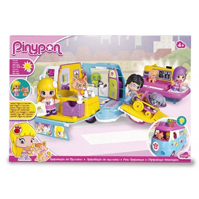 Pinypon Mini Poupée L'ambulance Vétérinaire + 1 Figurine