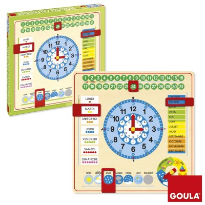 Goula Eveil Horloge Calendrier Jouet En Bois Français