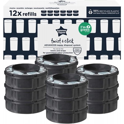 Confezione Multipack 12 Ricariche per Contenitore Pannolini Sangenic Tec Tommee Tippee
