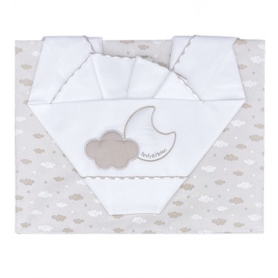 Andy & Helen Ensemble Draps pour Maxi Lit Brodé D56 3 pcs Beige Set Lenzuola Andy & Helen per Maxi Culla Ricamato D68 3 pz Beige