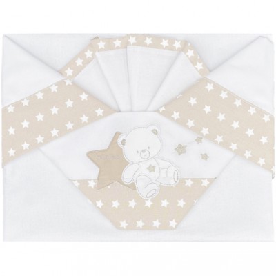 Set Lenzuola Andy & Helen per Maxi Culla Ricamato D50 3 pz Panna