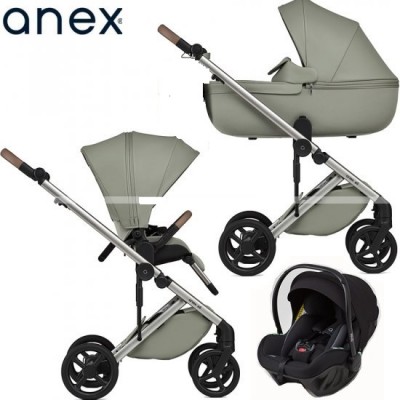 Trio Anex Eli Excite (Navicella,Telaio,Seduta Passeggino,Seggiolino Auto Cosmo e Adattatori per Gruppo 0+)