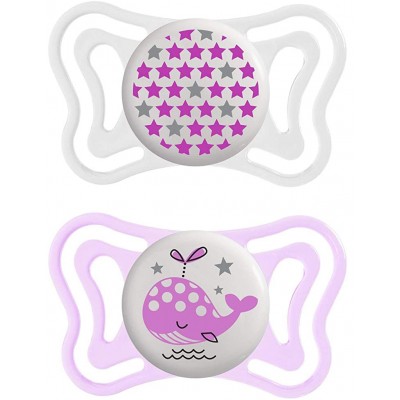 Succhietto Chicco Physio Forma Light Glow Silicone Balena Rosa 2-6 m