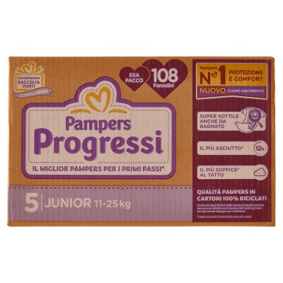 Esapack Pannolini Pampers Progressi Junior 11-25 Kg Misura 5 (108pz)