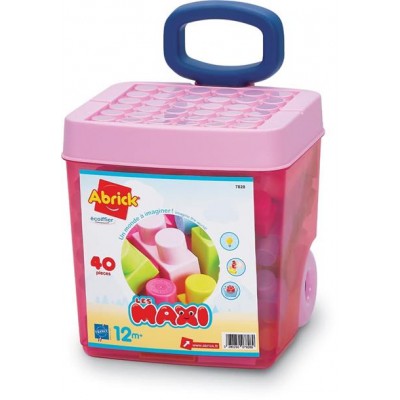 Ecoiffier Carrello rosa Rolly Mattoncini 40 pezzi Maxi