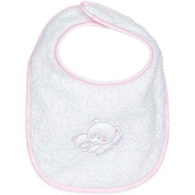 Petit Bavoir Andy&Helen Bavaglino D91 Brod&eacute; Eponge Rose