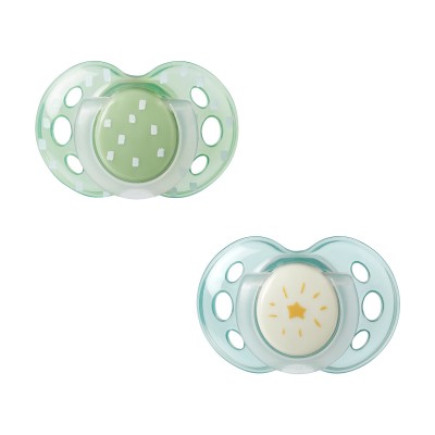 Succhietto Tommee Tippee 2 Pz Night Time 18-36m Vedre