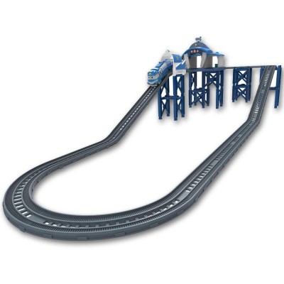 ROBOT TRAINS Circuit Base De Kay 124 cm + train Kay et 3 wagons inclus Pista Rocco Giocattoli Robot Trains Stazione Ferroviaria di Kay