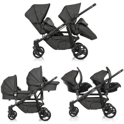 Trio Gemellare Brevi Ovo Twin Grigio Melange Scuro 650
