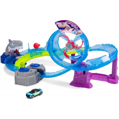 Dickie Toys pista da corsa per auto White Shark con auto