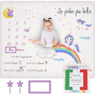 ANDY & HELEN Coperta Segna Mesi Neonato-Unicorno