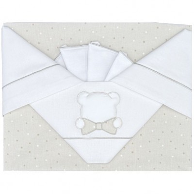 Parure de Lit Brod&eacute;e Andy & Helen pour Berceau Maxi D67 3 pi&egrave;ces Beige