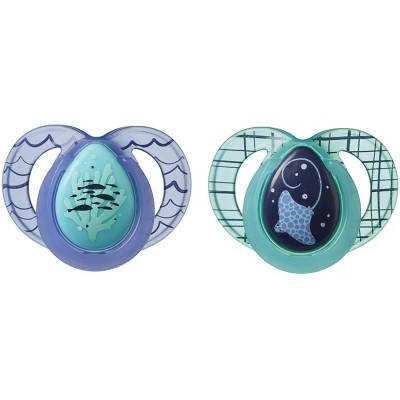 Succhietto Tommee Tippee 2 Pz Night Time 6-18m Blu Verde