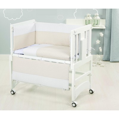 Couette Beige Coeurs + Matelas pour Berceau Bolin Bolon Allegra