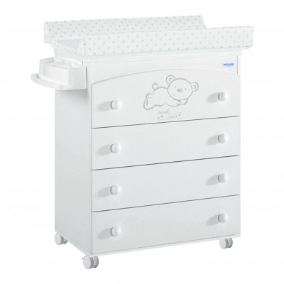 Cassettiera Fasciatoio Micuna Sweet Bear Bianco Stelle Grigio
