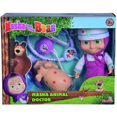 ENSEMBLE DE POUPEE VETERINAIRE SIMBA MASHA ET BEAR EN PROMOTION
