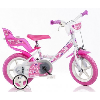 Bicicletta Dino Bikes Little Heart 12 Pollici Rosa