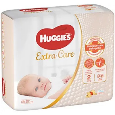 Pannolini Huggies Extra Care 3-6 Kg Misura 2 (24pz)