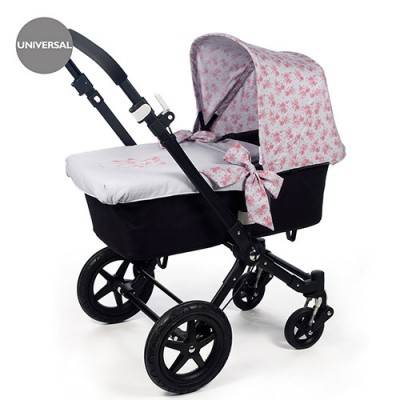 Set 3pz Sacco Universale Pasito a Pasito per Carrozzina English Rose /