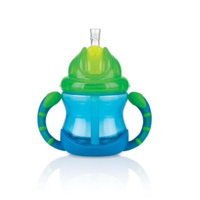 Tasse avec Paille Nuby Flip-It 240ml Bleu Vert Tazza con Cannuccia Nuby Flip-It 240ml Azzurro Verde