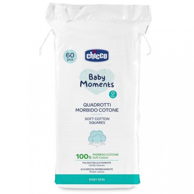 Quadrotti Morbido Cotone Chicco Baby Moments 60 Pz