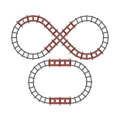 Kit Binari Peg Perego per Trenino Santa Fe Figure 8 Train Rail Road