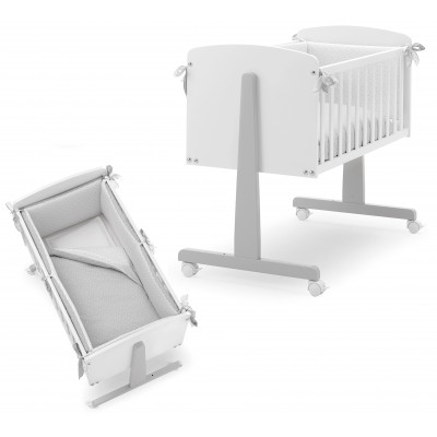 Culla Erbesi Ninna Bianco/Grigio + Completo Piumone