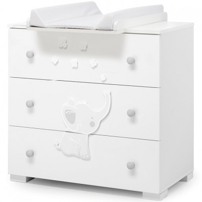 Comò con Prolunga Fasciatoio Erbesi Elly Bianco Grigio