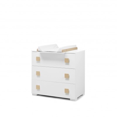 Commode Erbesi Evolution avec Rallonge pour Table à Langer Blanc Naturel 