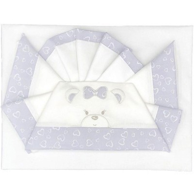Set Lenzuola Andy & Helen per Maxi Culla Ricamato D52 3 pz Grigio