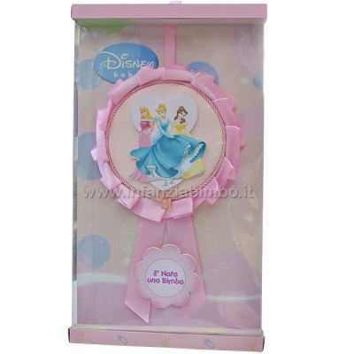 Fiocco Nascita Disney Grande Principesse Rosa