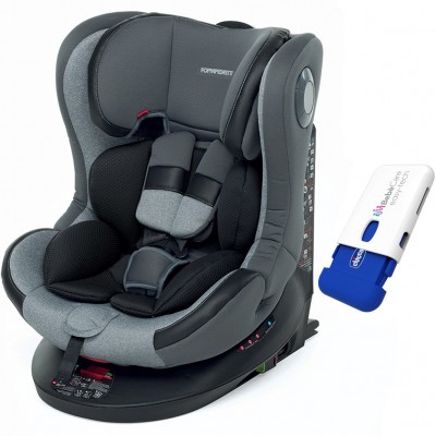 Seggiolino Auto Foppapedretti FP360 Isofix Girevole 0-36 Kg Silver + DISPOSITIVO ANTI ABBANDONO CHICCO