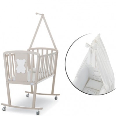 Culla Azzurra Design Funky Avana con Decoro Bianco