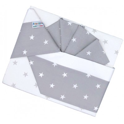 Set Lenzuola Andy & Helen per Carrozzina Fantasia F1 3 pz Grigio