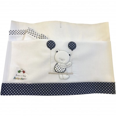 Set Lenzuola Andy & Helen per Carrozzina Cotone D73 3 pz Blu