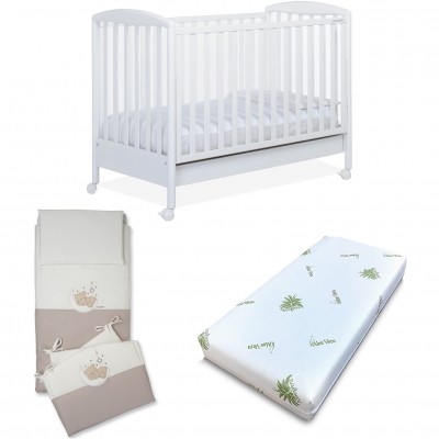 Set Lucy Foppapedretti Bianco (Lettino + Completo Piumone + Materasso)