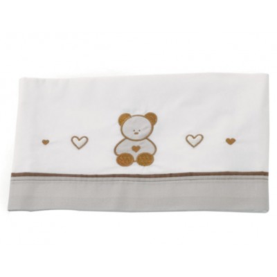 Lenzuoline per Lettino Fun Azzurra Design Bianco Tortora