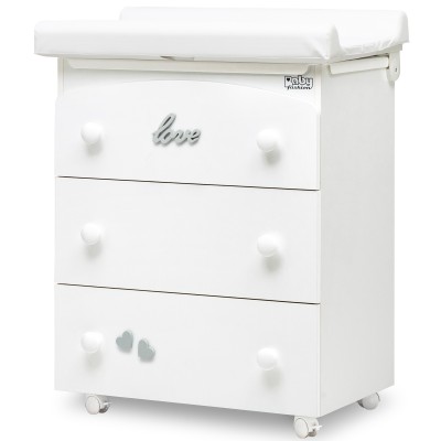 Cassettiera Fasciatoio Baby Fashion Love Bianco Grigio