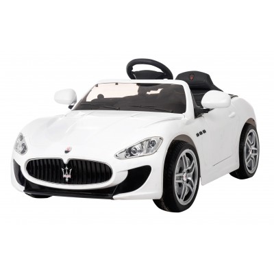 BIKER LECTRIQUE JOUETS VOITURE BLANCHE MASERATI GT AVEC